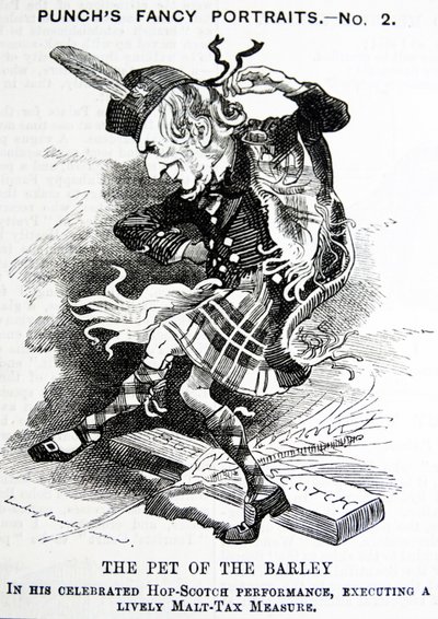 Politische Satire, die William Ewart Gladstone darstellt von John Tenniel