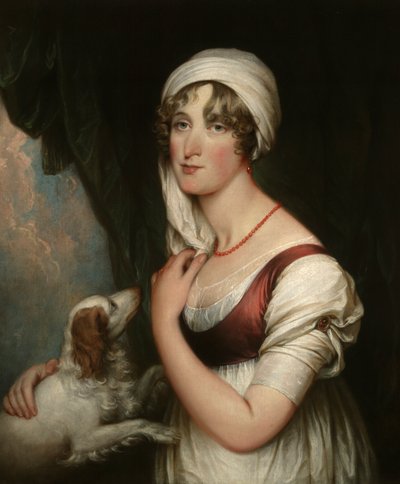 Sarah Trumbull mit einem Spaniel von John Trumbull