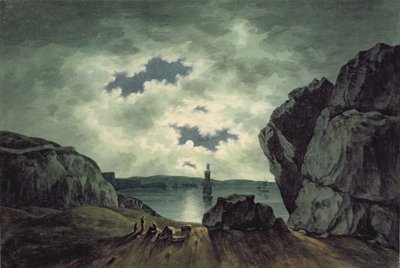 Bucht bei Mondschein von John Warwick Smith