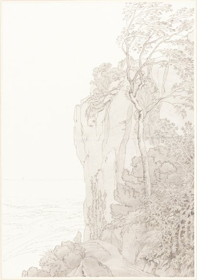 Steile Klippen über einer Küstenstraße von John White Abbott