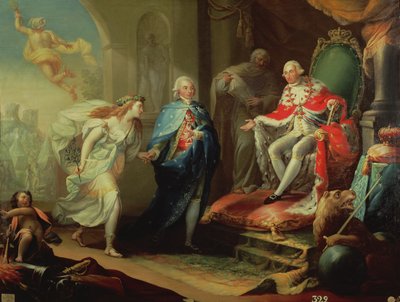 Godoy präsentiert Karl IV. den Frieden, 1796 von José Aparicio