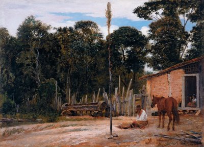 Den Sattel festziehen von José Ferraz de Almeida Júnior