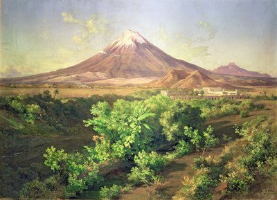 Ein kleiner Vulkan auf dem mexikanischen Land von José María Velasco