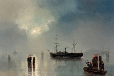 Nachtfahrt in der Lagune von Josef Carl Berthold Püttner