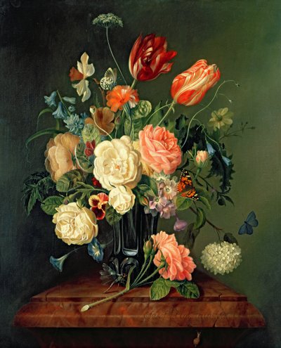 Stillleben mit gemischten Blumen von Josef Holstayn