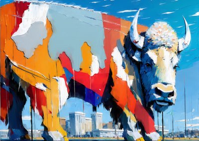 Tiere: Büffel 1 von Josef Johann Michel
