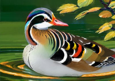 Tiere: Mandarinente 1 von Josef Johann Michel