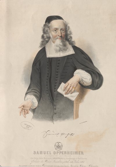 Porträt von Samuel Oppenheimer 1631-1703, 1846 von Josef Kriehuber