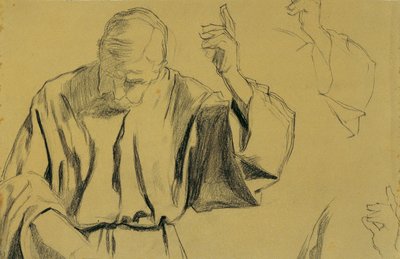 Draperiestudie (Christi Himmelfahrt) von Josef Wawra