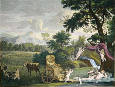Venus beim Baden und Cupidos von Joseph (after) Farington