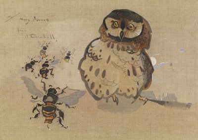 Eule und Bienen von Joseph Crawhall