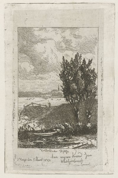 Weidelandschaft mit Graben von Joseph Hartogensis