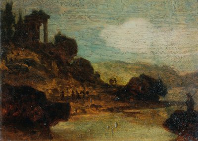 Landschaft mit Ruine von Joseph Hasslwander