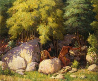 Indianer jagen Hirsche von Joseph Henry Sharp