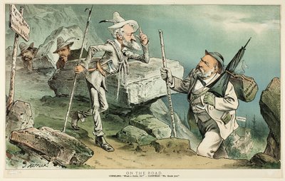 Auf der Straße, aus Puck von Joseph Keppler