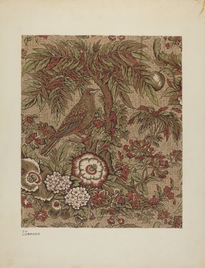 Bedruckter Baumwollchintz, ca. 1940 von Joseph Lubrano