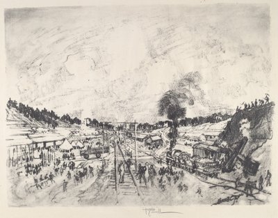 Das Lager aufbauen von Joseph Pennell