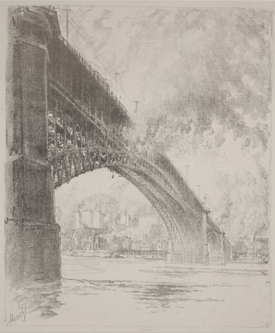 East Bridge, St. Louis von Joseph Pennell
