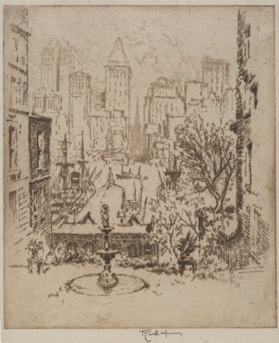 Von der Clark Street zur Wall Street, 1924 von Joseph Pennell