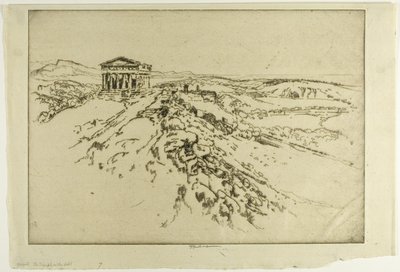 Girgenti, der Tempel an der Mauer von Joseph Pennell