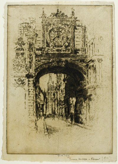 Große Uhr, Rouen von Joseph Pennell
