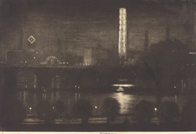 London Nacht, Whiskey und Tee von Joseph Pennell