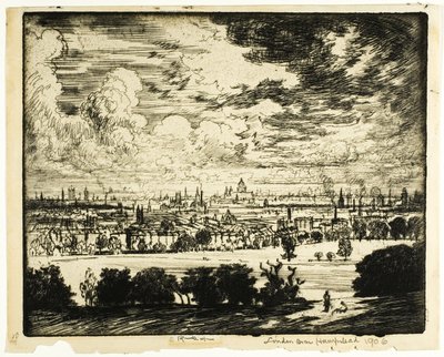 London über Hampstead von Joseph Pennell
