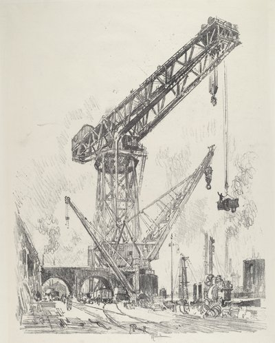 Hergestellt in Deutschland, der Große Kran, 1916 von Joseph Pennell