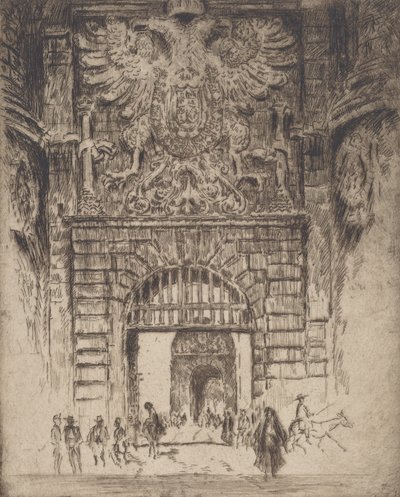 Puerta Visagara, Tor von Madrid, Toledo, 1904 von Joseph Pennell