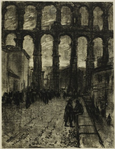 Segovia, das Aquädukt vom Markt von Joseph Pennell
