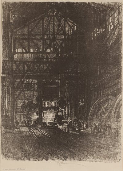 Die Panzerplattenpresse von Joseph Pennell