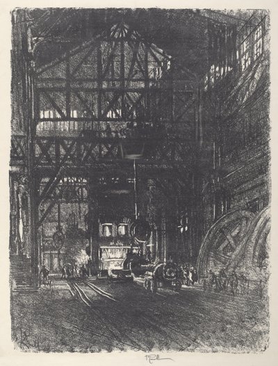 Die Panzerplattenpresse von Joseph Pennell
