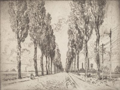 Die Allee, Valenciennes, 1910 von Joseph Pennell