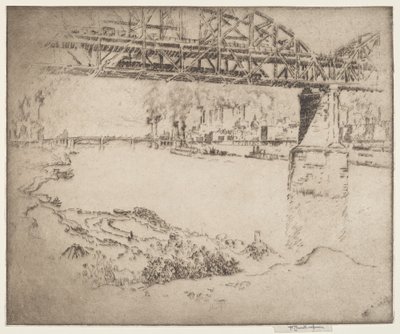 Die Stadtbrücke, St. Louis von Joseph Pennell