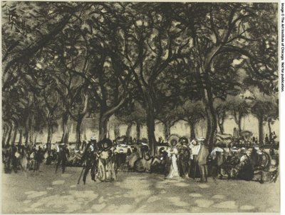 Die Promenaden von Madrid von Joseph Pennell