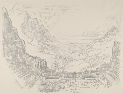 Das Theater, Segesta, 1913 von Joseph Pennell