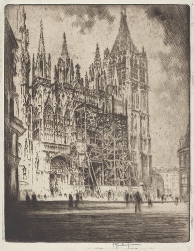 Die Westfassade, Kathedrale von Rouen von Joseph Pennell