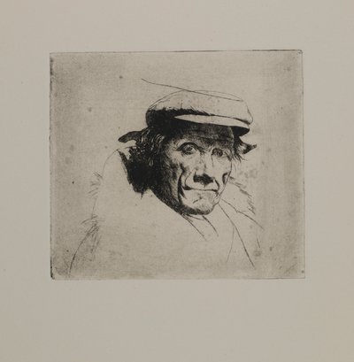 Ohne Titel - Mann mit Mütze und Pelzkragen von Joseph Stella