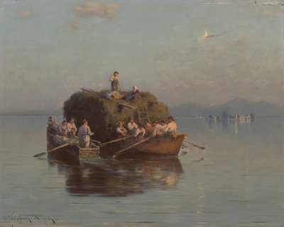 Heuboot auf dem Chiemsee von Joseph Wopfner