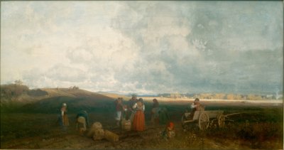 Kartoffelernte im Chiemgau von Joseph Wopfner
