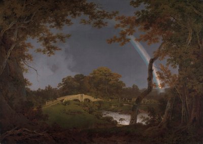 Landschaft mit einem Regenbogen von Joseph Wright of Derby