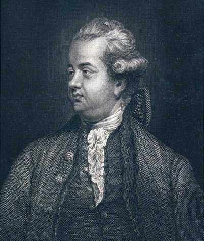 Edward Gibbon (1737-94) (Gravur) von Joshua (after) Reynolds