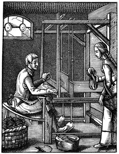 Der Weber, 16. Jahrhundert, 1870 von Jost Amman