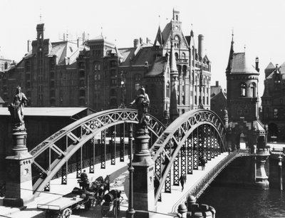 Brücke in der Speicherstadt Hamburg, ca. 1910 von Jousset