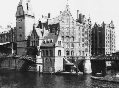 Ansicht der Speicherstadt Hamburg, ca. 1910 von Jousset