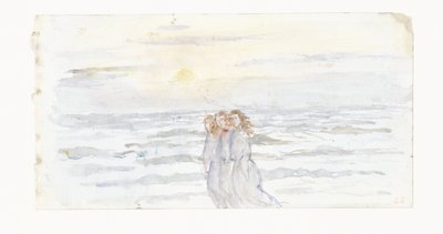 Drei Mädchen am Meer von Jozef Israëls