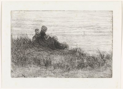 Dünenlandschaft mit Mutter und Kindern von Jozef Israëls