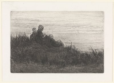 Dünenlandschaft mit Mutter und Kindern von Jozef Israëls