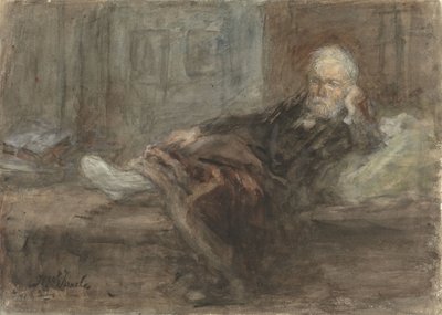 Selbstporträt mit krankem Fuß von Jozef Israëls