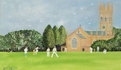 Cricket auf Churchill Green von Judy Joel